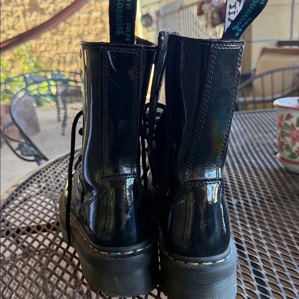 Dr. Martens Shiny Black Lace-Up Boots Jadon Hi - Picture 2 of 9